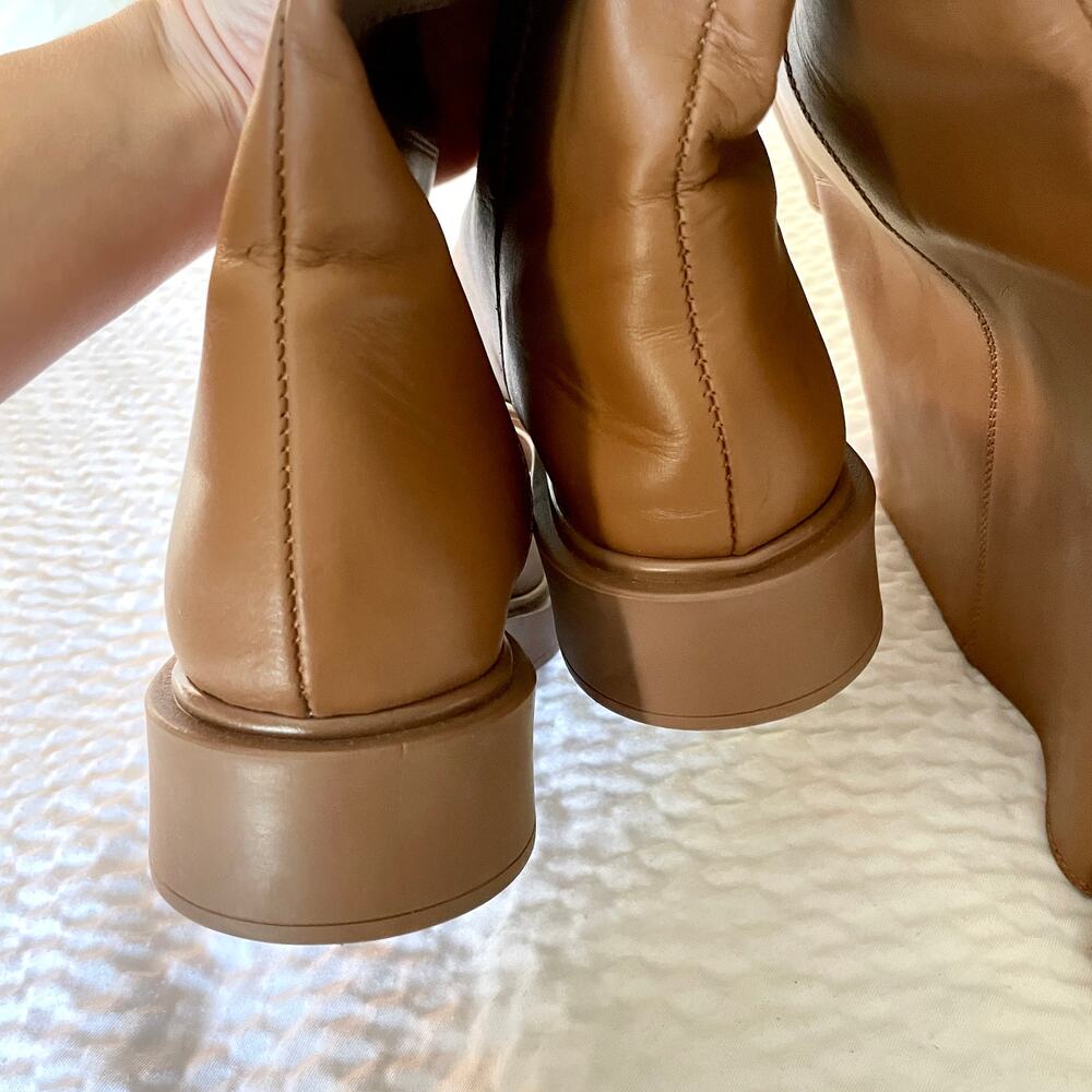 ALOHAS Brown Leather Lug Chunky Sole Pier Tall Boots Chain sz 39 Anthropologie - Picture 12 of 16